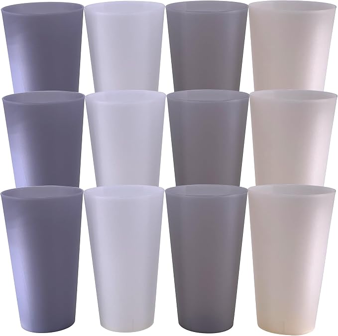 AOYITE Unbreakable Plastic Cups Reusable, 32 oz Plastic Tumblers set of 12 by AOYITE
