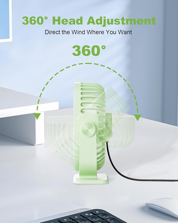 TriPole USB Desk Fan Mini Portable Fan, 3 Speeds Strong Breeze Small Electric - Image 6