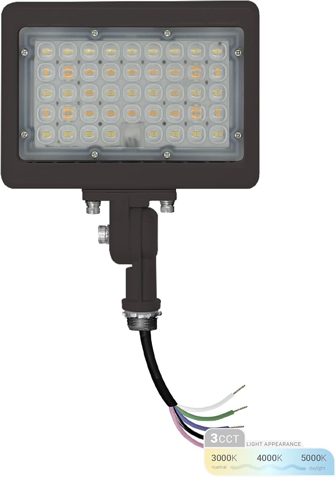NUWATT 30W LED Flood Light, 3CCT 3000K/4000K/5000K Selectable, IP65 Waterproof by NUWATTLighting