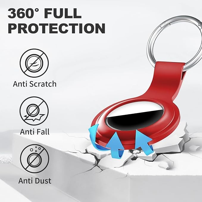 Linsaner Case for AirTag 2nd Gen & 1st Gen, Silicone Holder Keychain Key Ring - Image 3