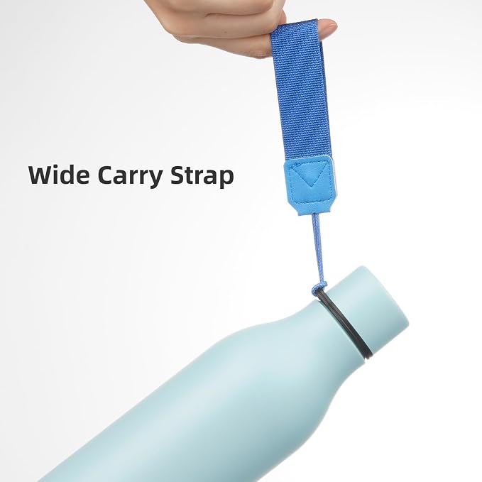 Insulated Water Bottle with Strap, 18 oz Double Wall Stainless Steel Vacuum - Image 4