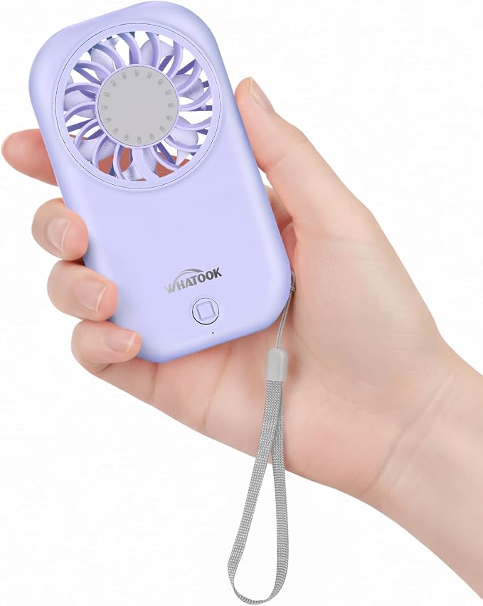 WHATOOK Handheld Mini Fan Small Personal Portable Speed USB Rechargeable by FashionCaring-MakeitYours