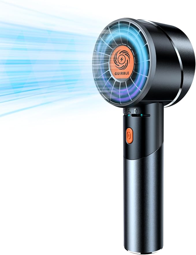 Handheld Fan, Portable Turbo Fan, Powerful Personal Fan, USB Rechargeable Mini by Guirble