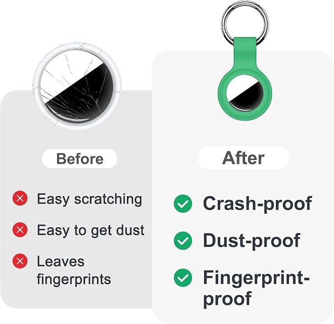 Linsaner Case for AirTag 2nd Gen & 1st Gen, Silicone Holder Keychain Key Ring - Image 2