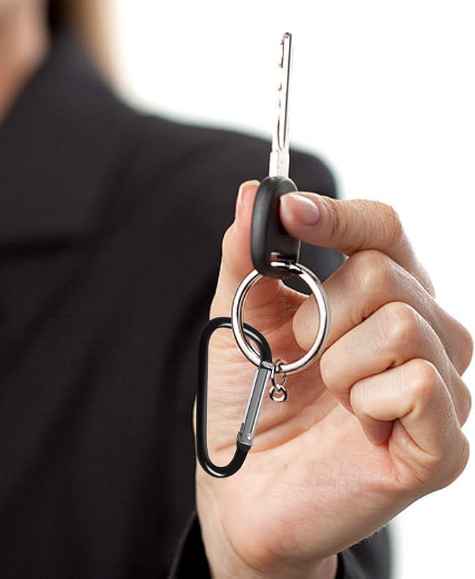 Carabiner Clips, Upins Aluminum Locking Spring Hook Keychain D Shape Heavy Duty - Image 3