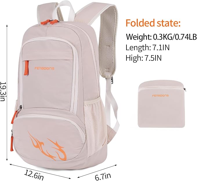 FENGDONG 35L Lightweight Foldable Waterproof Packable Travel Small Hiking - Image 2