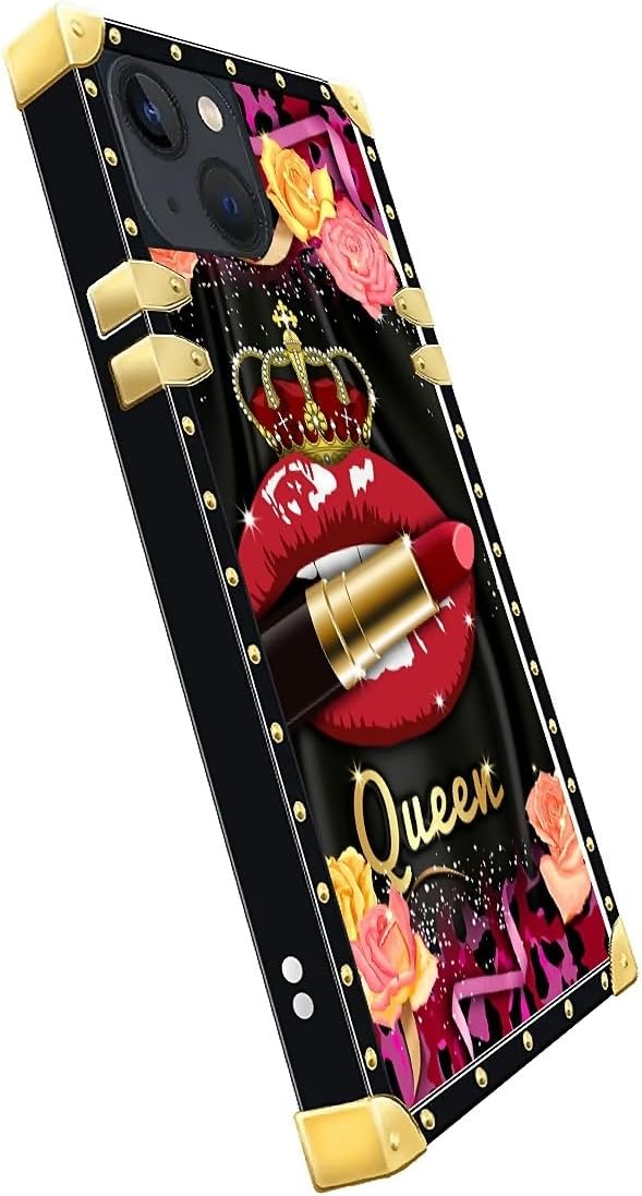Compatible with iPhone 15 Case, Queen Lip Crown Leopard Print Luxury Golden - Image 4