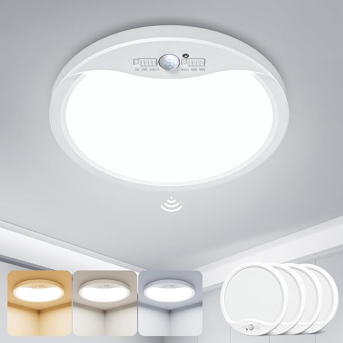 zemty 4Pack 9inch Motion Sensor Ceiling Lights Wired, 18W 1800lm 3CCT/3 - Image 8