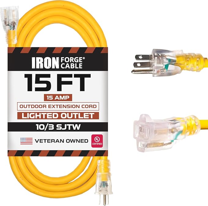 Iron Forge Cable Outdoor Extension Cord 15 ft by IronForgeCable