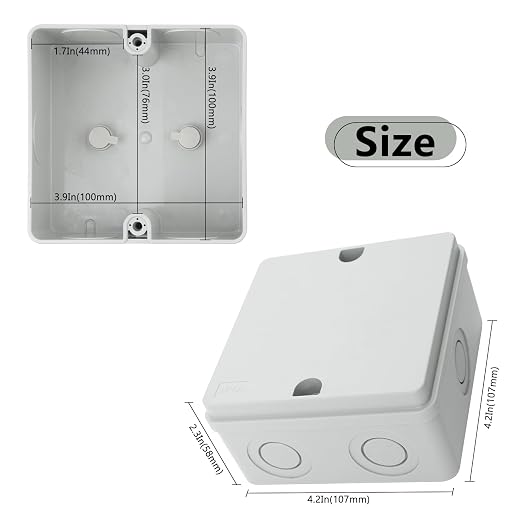SuperInk Outdoor Junction Box IP66 Waterproof Electrical Enclosure 4.2 x 4.2 x - Image 7