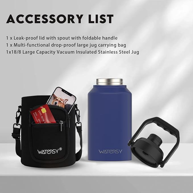 WATERSY 2/3 Gallon Water Bottle Insulated, BPA Free&Leak Proof, 87oz Stainless - Image 6