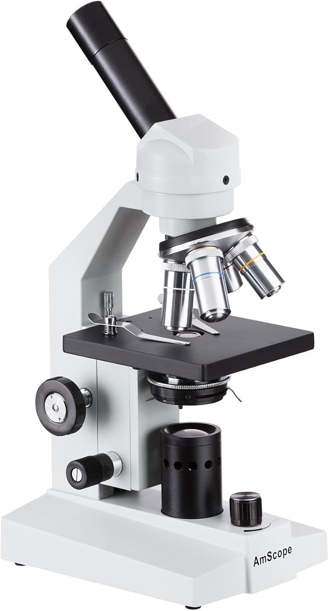AmScope M500-LED Cordless Monocular Compound Microscope, WF10x Eyepiece - Image 2