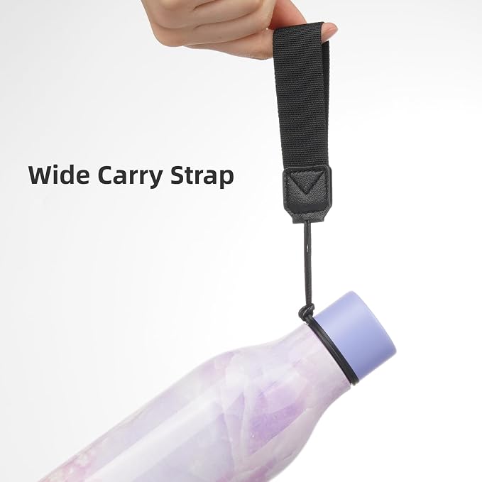 Insulated Water Bottle with Strap, 18 oz Double Wall Stainless Steel Vacuum - Image 4