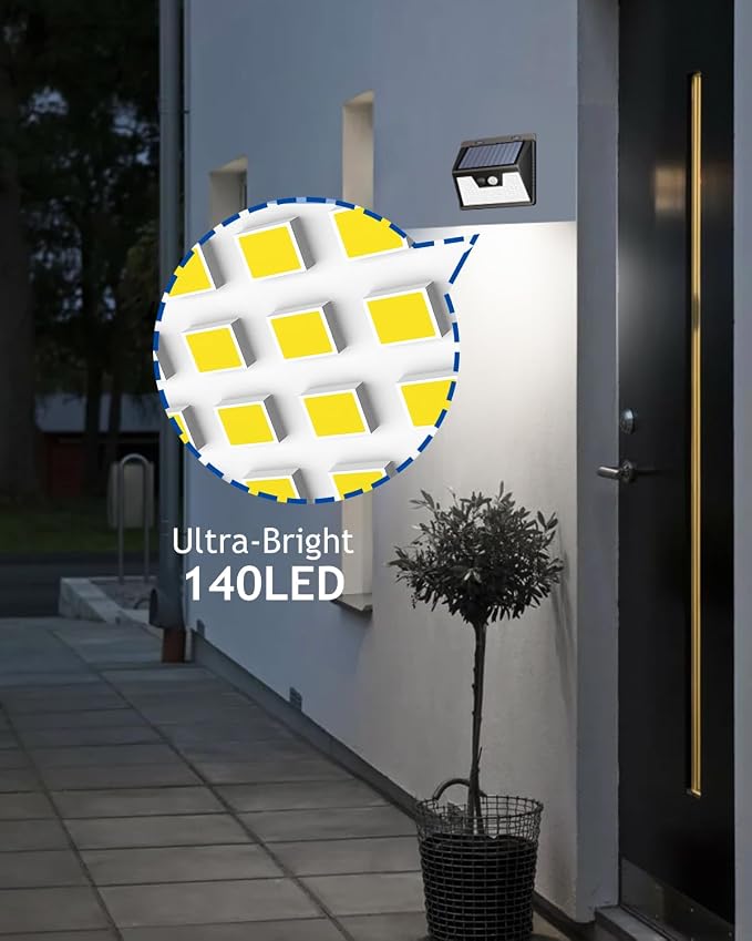 Peasur Solar Powered Lights Outdoor, 140 LED 24Pack Motion Sensor Light Outside - Image 2