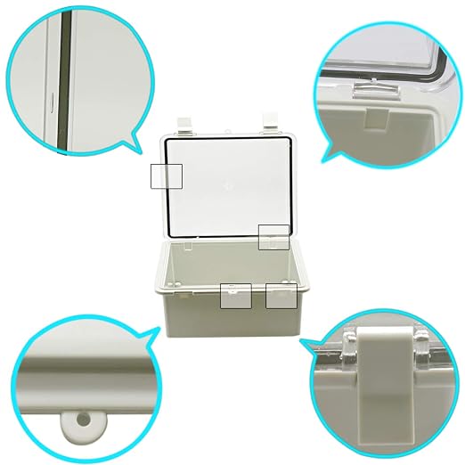 Zulkit Junction Box ABS Plastic Waterproof IP65 Electrical Boxes Hinged Shell - Image 8