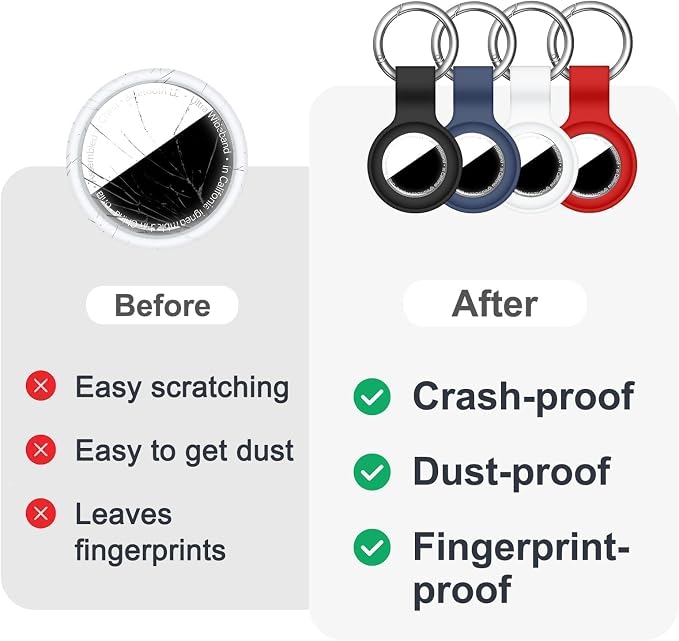 Linsaner Holder for AirTag 2nd Gen & 1st Gen, Silicone Case Keychain Key Ring - Image 6