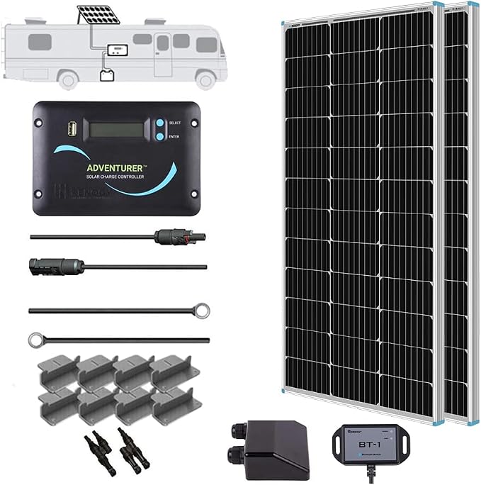 Renogy 200 Watts 12 Volts Monocrystalline RV Solar Panel Kit by RenogySolar