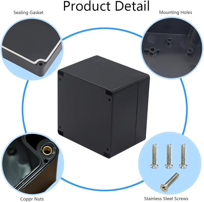 Project Box IP65 Waterproof Junction Box ABS Plastic Black Electrical Boxes DIY - Image 5