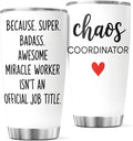 CUBICER Chaos Coordinator Quote Stainless Steel Tumbler 20 Oz Inspirational by CUBICER