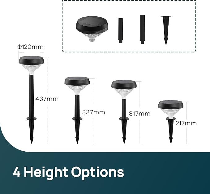 Linkind Solar Pathway Lights 4 Pack, Solar Lights Outdoor, Warm White Path - Image 6