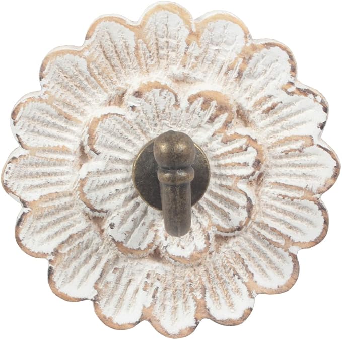 dwellington Distress Wood Flower Coat Hooks - Image 3