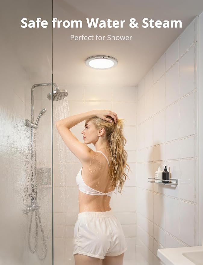 Combuh Battery Operated Shower Light Waterproof Inside, Rechargeable Motion - Image 2