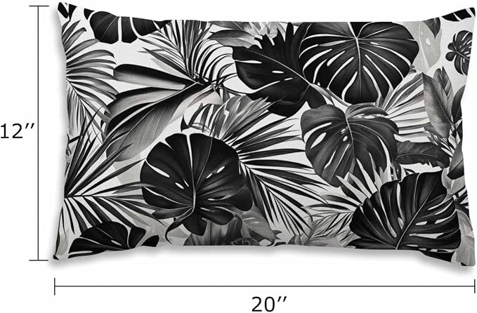 EKOBLA Palm Leaf Decorative Lumber Cushion Case Tropical Jungle Leaf Hand Drown - Image 2