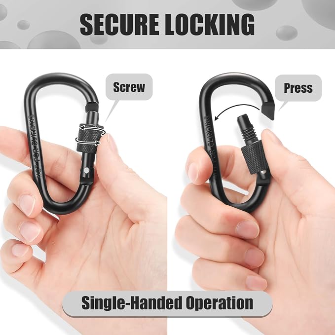Cridoz Locking Carabiner D Ring Clips - Image 4