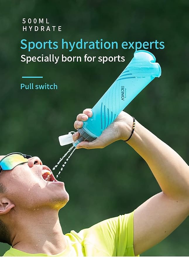 AONIJIE TPU Soft Flask Water Bottle Collapsible Running Flask - Image 3