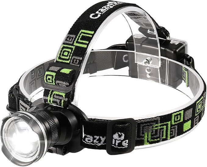 LED Headlamp, Super Bright Headlamp Headlight Flashlight, 3 Modes Zoomable by CrazyFire