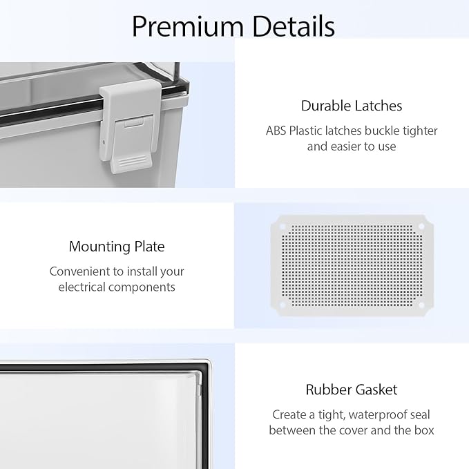 Junction Box IP65 Waterproof Dustproof ABS Plastic Enclosure, Outdoor and - Image 4