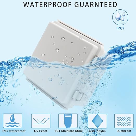 Zulkit Junction Box, IP67 Waterproof Electrical Box Hinged Cover Stainless - Image 2