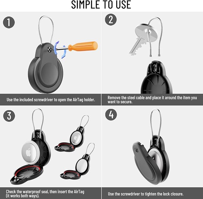Airtag Holder, IPX8 Waterproof Keychain, Airtags Holder - Image 7