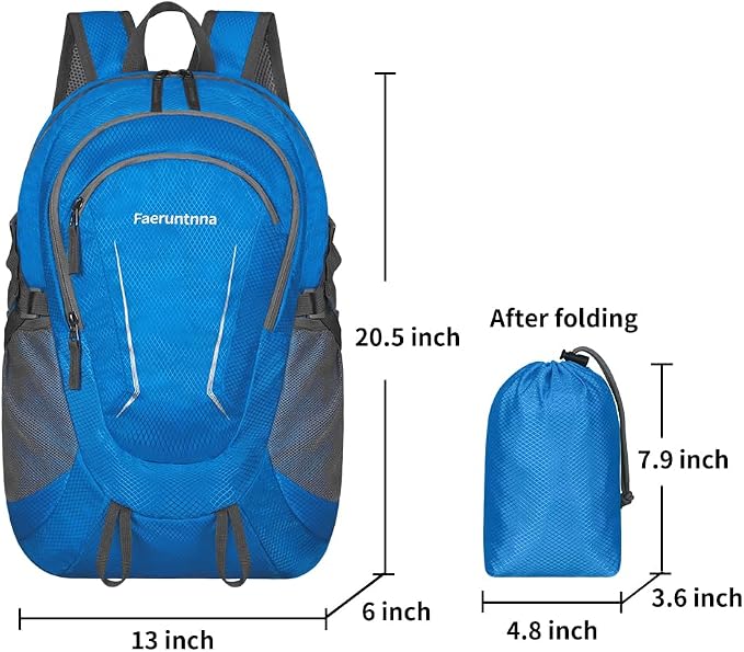 30L Large capacity Lightweight Packable Foldable Backpack，women and men Hiking - Image 2