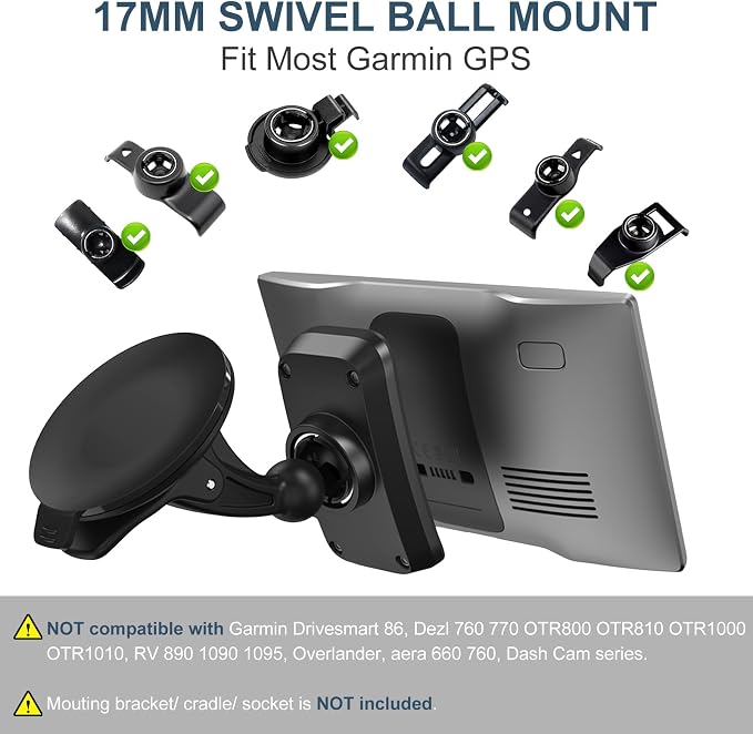 GPS Mount for Garmin 2 PCS GPS Holder for Car Windshield Suction Cup Mount - Image 2