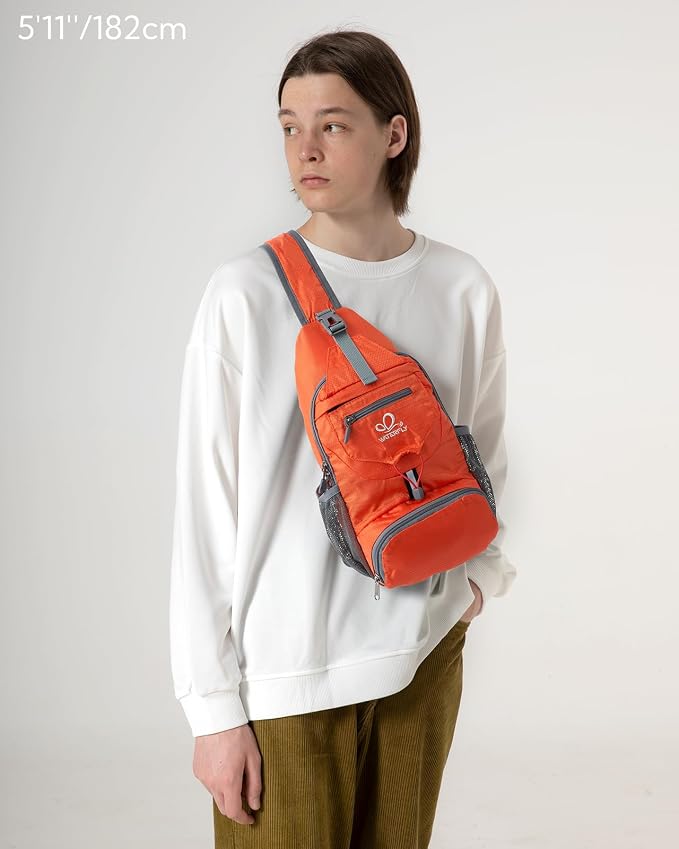 WATERFLY Packable Small Crossbody Sling Backpack Shoulder Chest Bag Daypack - Image 2