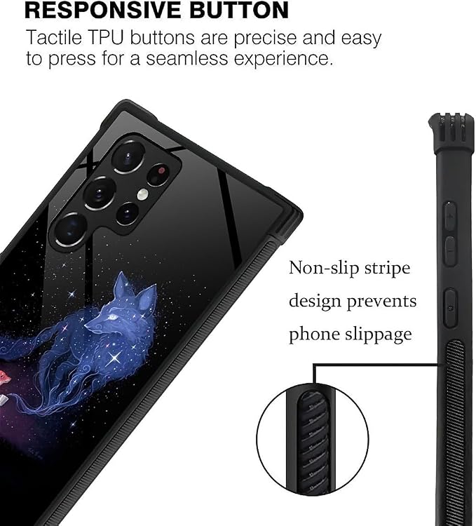 for Samsung Galaxy S23 Ultra Case, Galaxy Fox Wolf Pattern Graphic Design Girl - Image 4