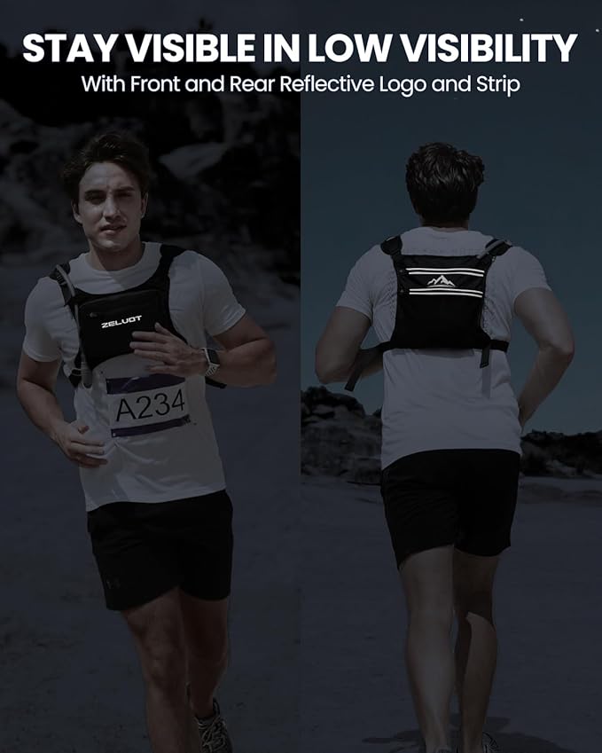Zelvot Running Vest with 1L Water Bladder, USA Original Patent, Adjustable - Image 5