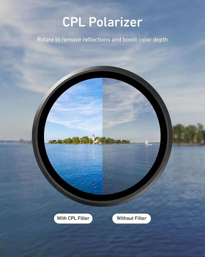 TELESIN Filters Set for DJI Osmo Action 5 Pro / 4/3, VND 2-32 Variable ND Filter - Image 3