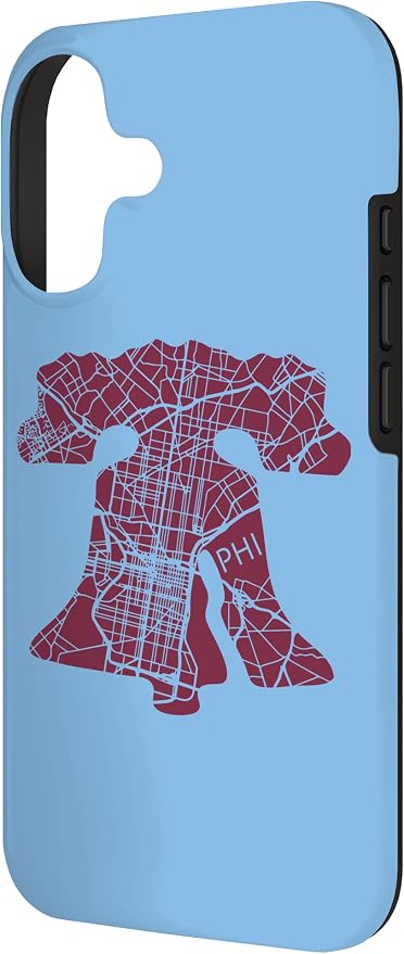 Philadelphia Street Map Liberty Bell Vintage Maroon Philly Case - Image 2