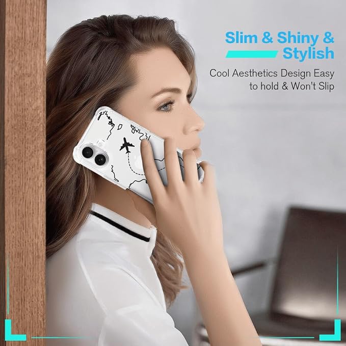 FANXI Minimalist Airplane Travel Map Phone Case Compatible - Image 6