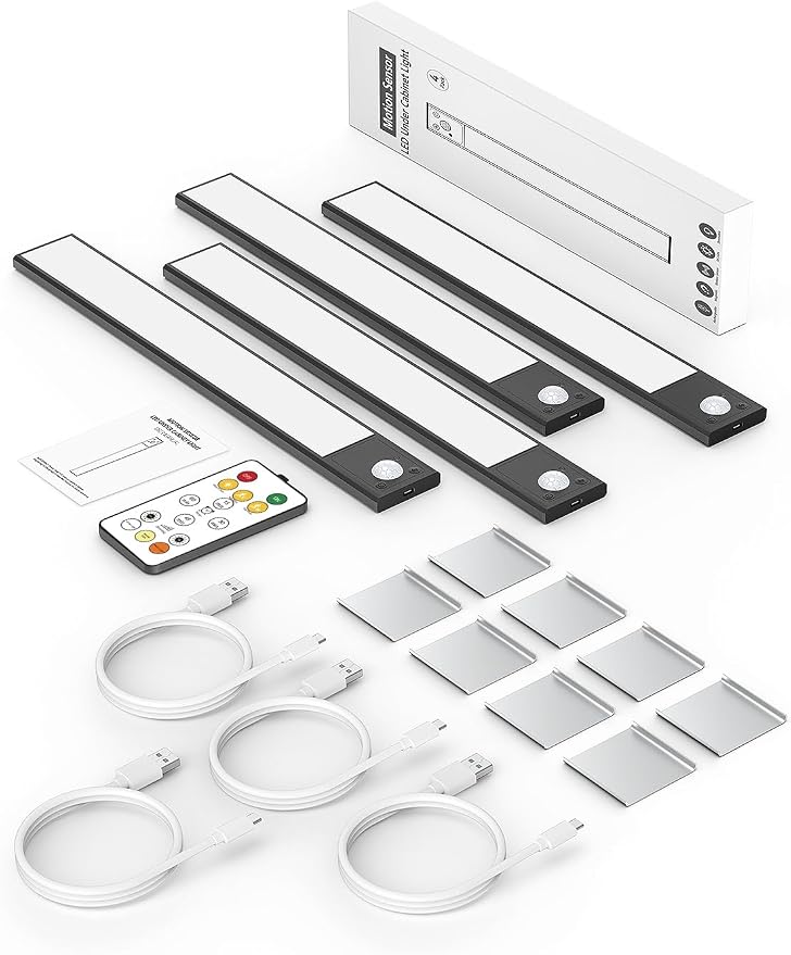 12" Ultra-Thin Under Cabinet Lighting Wireless, Aluminum Alloy Under Counter - Image 7