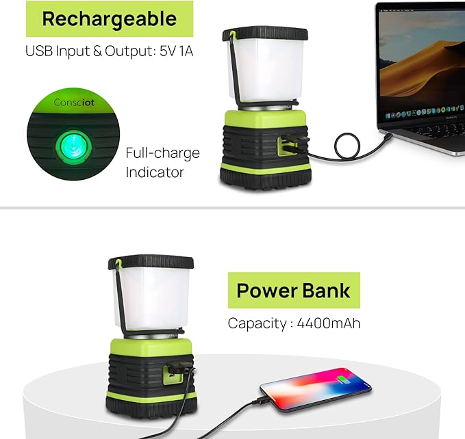 LED Camping Lantern Rechargeable, Consciot Camping Lights, 4 Light Modes - Image 4