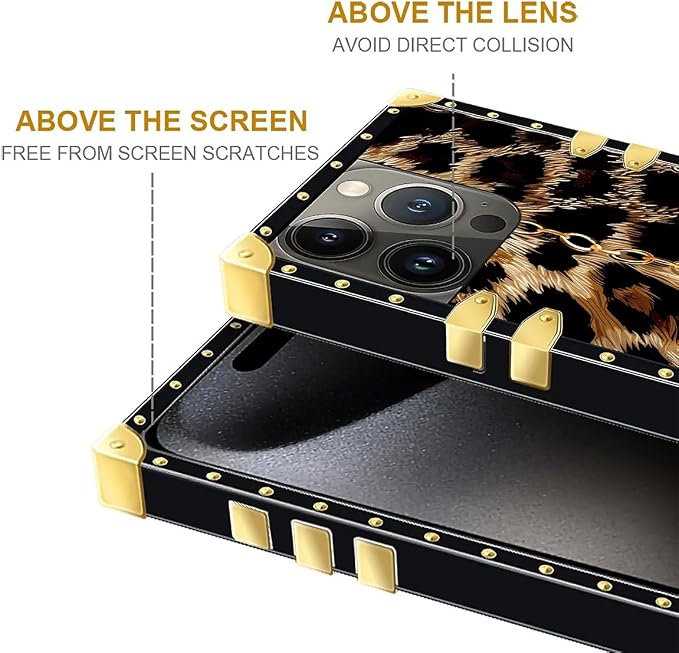 Compatible with iPhone 16 Pro Case, Seamless Gold Chain Leopard Luxury Golden - Image 6
