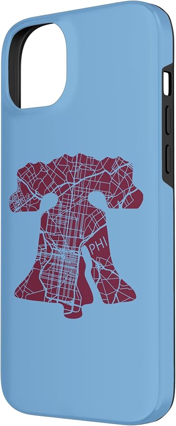 Philadelphia Street Map Liberty Bell Vintage Maroon Philly Case - Image 2