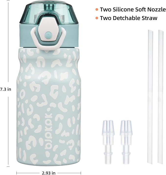 BJPKPK Water Bottle with Straw 14oz Insulated Water Bottles Reusable Stainless - Image 4