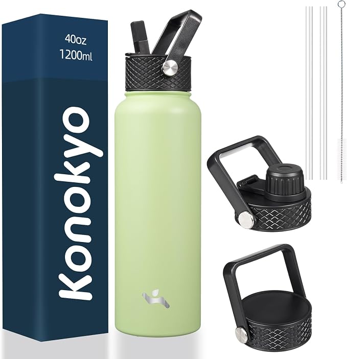 Konokyo 40oz Insulated Water Bottle Stainless Steel Sport Bottles by Konokyo
