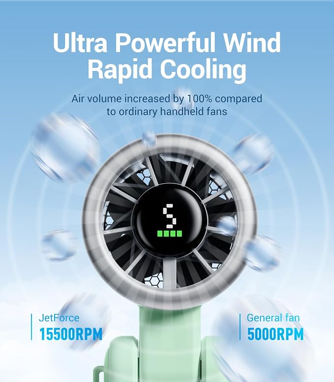 Diveblues Portable Handheld Turbo Fan, 5 Gear Wind, Battery Operated, 3 IN 1 - Image 2