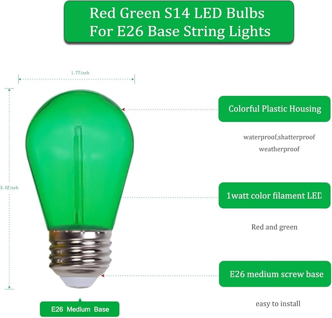 Jslinter Colored String LED Light Bulbs - Image 3