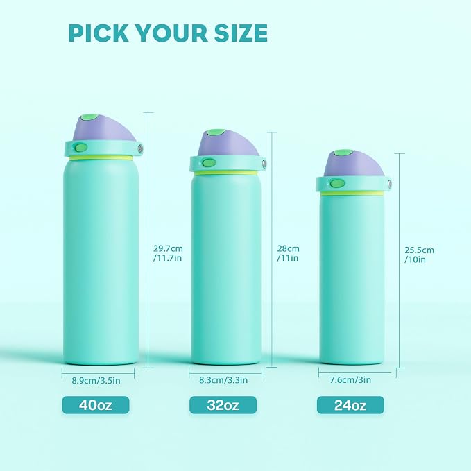 POWCAN 24 oz Insulated Water Bottle: 2-in-1 Push-Button Spout & Quick-Flip Straw - Image 8